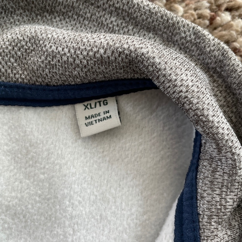 Orvis Mens XL Full Zip Fleece Jacket Grey Navy Blue Classic Collection Sweater - Picture 9 of 16